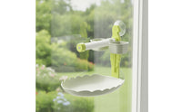 Easy-to-Mount Suction Cup Bird Stand with Tray Textured Pet Supply Compact for Parrots, Budgies, Smooth Surfaces