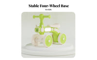 Stable Four-Wheel Balance Bike Anti-Rollover 4-Wheel Balance Bike Quiet Tires for Young Children