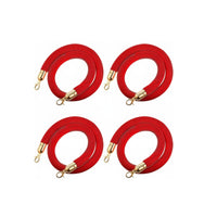 4 Pieces Metal End Fittings Velvet Stanchion Rope Hooks Velvet Barrier Rope 1.5 M