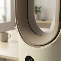 Type-C Charging Bladeless Humidifying Fan 3-Speed Bladeless Desk Fan LED Display Air Cooler Portable