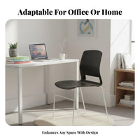 Minimalist Design Stackable Sled Base Chair Lightweight Armless Sled Base Chair Long-Lasting Office Furniture Ergonomic Design for Guests, Students, Event Attendees, Conference Room, Reception Area, Cafeteria