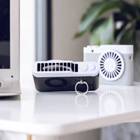 Hands-Unrestricted Wearable Lanyard Fan 2-in-1 Design Mini Desk Fan Quiet Operation Personal Appliance Function for Desktop