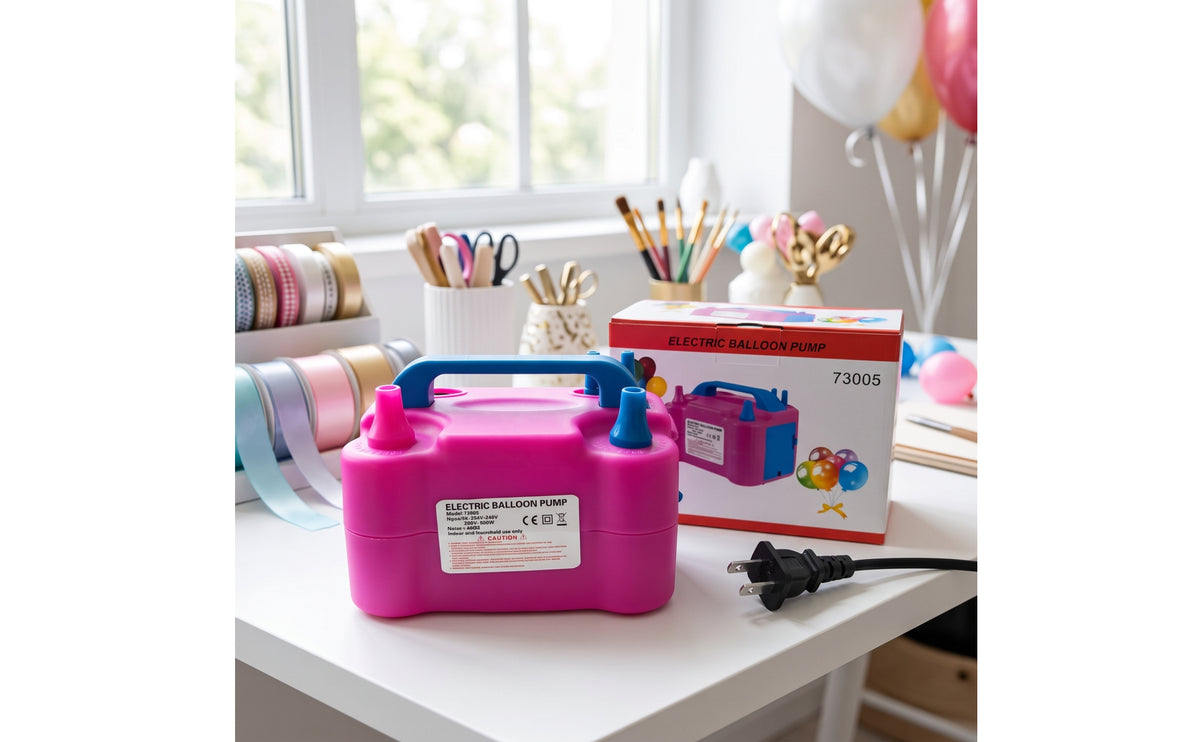 Portable Balloon Pump with Dual Nozzles Compact Electric Balloon Pump for Party Planners