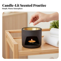 Candle-Powered Oil Warmer Tealight-Powered Scent Aroma Warmer Detachable Bowl Removable Dish for Spa, Bedroom, Office
