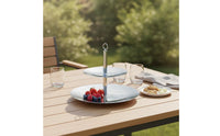 2 Tier Serving Stand Stainless Steel Oval Fruit Basket Sturdy Tableware for Dining Table, Kitchen Counter, Parties