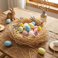 Easter Egg Birds Nest, Paintable Easter Egg Realistic Design Garden Nature Art DIY Decorative Egg Smooth Plain White Simulation Eggshell for Crafters, Adults, Art Projects, Home Decor