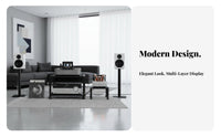 With Rolling Casters High-Fidelity Amplifier Rack Steel and Wood Construction Multi-Tier Amplifier Stand Heavy Duty Adjustable High-Fidelity Equipment Shelf Modern Design for Audiophiles