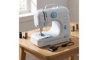 12 Stitch Patterns Compact Sewing Machine Removable Extension Table Portable Sewing Machine Metal Presser Foot Household Appliance Carrying Handle