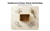 Imitation Rattan Basket Easy to Clean Rectangular Woven Basket Imitation Rattan Storage Bin Decorative Home Decor Large Capacity