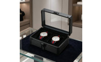 Double Watch Storage Box with Transparent Cover Portable Double Watch Box Sturdy for Travel, Dresser