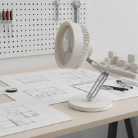 Brushless Engine Rechargeable Desk Fan Portable Desk Fan with Metal Stand Foldable Cooling Device Quiet for Students, Office Workers, Dorm Room