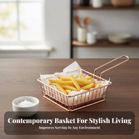Mini French Fry Basket American Design Mini Fry Basket Oil Draining Design Servingware for Restaurants, Cafes, Parties
