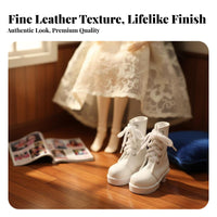 Doll Ankle Boots PU Leather 60cm Doll Shoes Fashionable Design Miniature Utility Boots for BJD Hobbyists