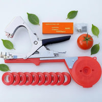 Metal Stapling Head Vegetable Stem Tying Machine Handheld Vine Tying Machine Reel Holder Plant Tie Black Grip for Farm, Garden