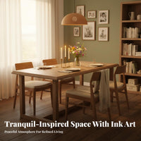 7 Pieces 6 Person Dining Table Set Minimalist Design Dining Table and Chairs Set Sturdy Construction for Interior Designers, Restaurant Owners