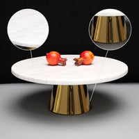 Round Tray with Pedestal Base Low-Height Fruit Plate with Metal Base Elegant Pedestal Fruit Tray Luxury for Coffee Table