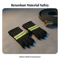5 Pieces Retardant 5-Piece Fire Fighting Suit Heat Resistant Type 02 Firefighter Suit Reflective Strips Firefighter Uniform Set Waterproof for Firefighters, Woodland Firefighting, Training Exercises Relief