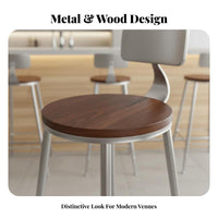 Industrial Aesthetic Metal Frame High Stool with Backrest Retro Design Bar Height Seating Versatile Commercial Furnishing Space-Saving for Cafe Owners, Apartment Dwellers, Restaurant, Small Areas, Dining Room, Kitchen