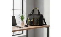 Multi-Pocket Laptop Tool Bag Padded Tool Organizer Bag Structured Water-Resistant for Technicians, Carpenters, Commuters, Travel