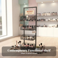 Quick Assembly Cosmetics Display Unit Stylish Design Multi-Layer Display Shelf Flat Pack Mobile Merchandise Stand No Tools Required for Shopkeepers, Retail Managers, Convenience Shop S, Temporary Shops, Countertops, Farmers Markets