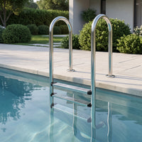 brineWater Ready 3-Step Pool Ladder Non-Slip Stainless Steel Pool Ladder Rustproof Rust Resistant for Swimming Pools