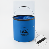 Outdoor Foldable Water Bucket Portable Car Wash Fishing Camping Collapsible Plastic Pail with Handle