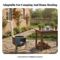 Heavy Duty Wood Combusting Heater High Heat Output Portable Firewood Heater Sturdy Construction Wood Combusting Fire Fireplace Stable Design for Homeowners, Fishermen, Camping, Rural Areas, Backyard, Fishing Trips
