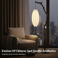 Minimalist Design Tree Branch Floor Lamp Stable and Long-Lasting Textile Lantern Floor Lamp Easy to Assemble Accent Light Flicker-Flickerless for Interior Designers, Homeowners, Students, Study, Corner, Office