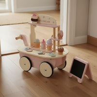 Ice Cream Role Play Cart Colorful Wooden Ice Cream Cart Educational Plaything for Kids