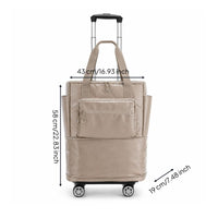 Collapsible Foldable Travel Bag with Wheels Compact Trolley Bag Portable Swivel-Wheel Suitcase Lightweight for Travelers