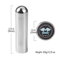 Heavyweight Steel Tone Bar Solid Tone Bar with Round Nose Metal Lap Steel Slide Silver for Dobro