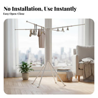 Foldable Clothes Horse Space-Saving Foldable Rotary Clothes Rack for Families