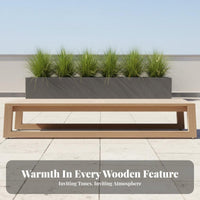 Hardwood Wood Construction Wooden Sectional Sofa Weather-Resistant paddinged Wooden Sofa Set Thickly-Padded paddings Outdoor Furniture Removable padding protective layers for Homeowners, Families, Adults, rearyard, waterside