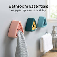Sink and Bathroom Towel Hooks for Wall-Mounted Use, No-Drill Kitchen Holder and Tea Hanger for Countertop