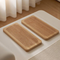 2 Pieces Massage Nail Foot Board Relaxation Wooden Acupressure Board Stress Relief for Home