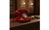 Metal Bell Chime Retro Landline Telephone Mechanical Ringer Rotary Turn Phone Heavy Duty Rotary Telephone Non-Slip Base for Hotel, Office, Home