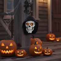 Moving Cranium Head Animatronic Cranium with Light-up Eyes Motion-Activated Halloween Prop for Porch, Doorway