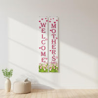 2 Pieces Festive Atmosphere Joyful Mother's Day Porch Banners Easy to Hang Mother's Day Door Couplets Reusable Holiday Decoration for Yard