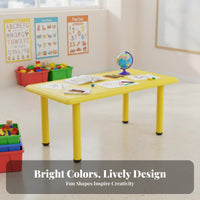 children's Table and Chair Set Rounded Corners Kids Table and Chairs Set Child Design Adjustable Height Kids Desk for Preschoolers, Parents, Home