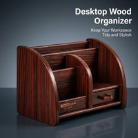 Beech Wood Pen Holder for Desk, Square Desktop Organizer for Office, Solid Pencil Pot, Handmade Storage for Professionals