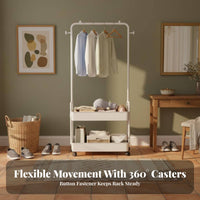 Rolling Coat stand featuring Shelves Freestanding for Closet, and aesthetic aficionados