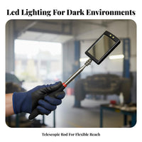 Telescopic Inspection Mirror Foldable Design Undercar Inspection Mirror Ergonomic Grip for Mechanics, Property Inspectors, Garages, Workshops
