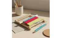 Educational Mini Weaving Loom Hands-on Activity DIY Wooden Loom Kit Portable Kids Handloom Toy Ideal Gift for Beginners, Art Projects, Classroom