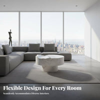 Nordic Design Irregularly Shaped Faux Marble Table Water wave pattern Living Room Furniture distinctive Form Statement Piece for Interior Designers, Real Estate Agents, Showroom, Reception Area, Lobby, Office