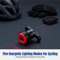 Bike Warning Light With Smart Brake Sensing, Waterproof, Type-C Charging, For Street & Trail Bikes, Night Use