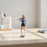 Miniature Girl with Cudgel Shaped Girl Figurine Collectible Miniature Figure for Collectors