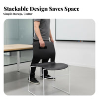 Minimalist Design Stackable Sled Base Chair Lightweight Armless Sled Base Chair Long-Lasting Office Furniture Ergonomic Design for Guests, Students, Event Attendees, Conference Room, Reception Area, Cafeteria