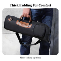 Thickened Padding Trumpet Gig Bag Double Carry Design Trumpet Carrying Bag Adjustable Shoulder Strap for Musicians, Performance, Travel