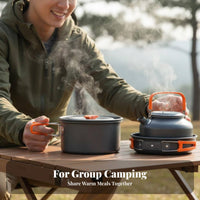 Lightweight Backpacking Pot and Kettle Set Compact & Space Saving Camping Cookware Set Long-Lasting for Backpackers, Hikers, Hiking