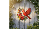 Floral Bird Wall Art Raised Detailing Home Decor Painted